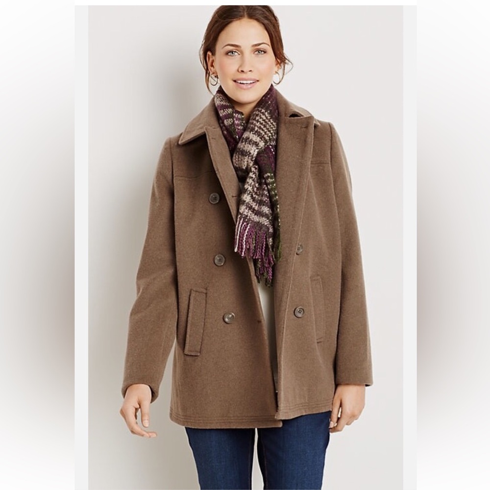 J. Jill Wool Blend Double Breasted Pea Coat